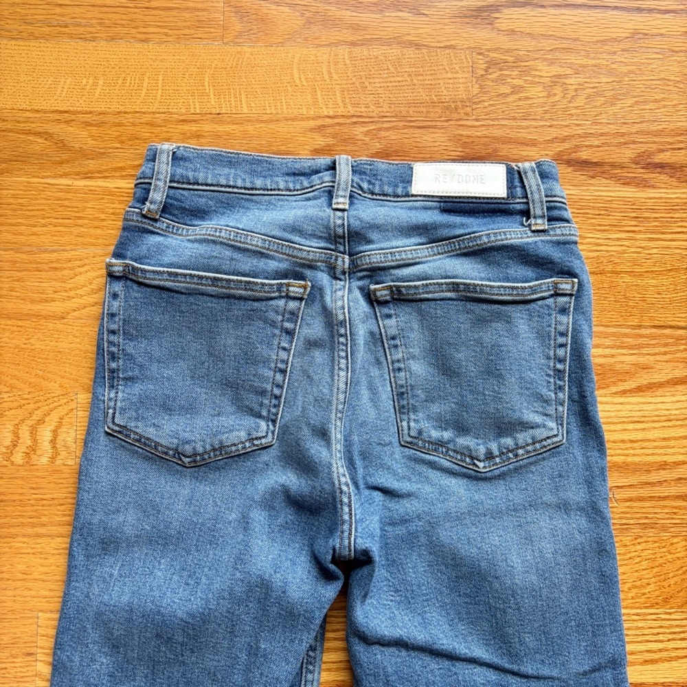 RE/DONE 70s Stove Pipe High Rise Straight Leg Jeans Mid 70s Wash Size 27 - Picture 6 of 16